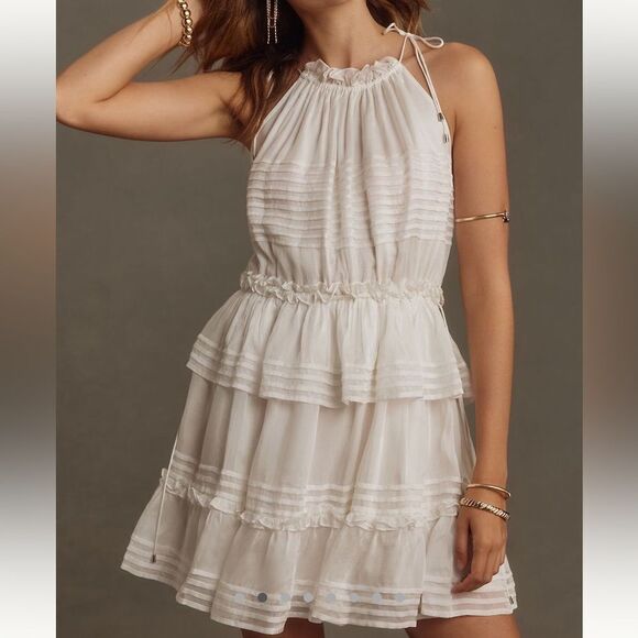 Let Me Be Halter Tie-Neck Tiered Mini Dress - Picture 1 of 9